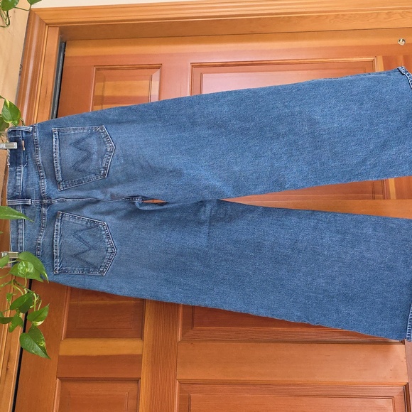 MOTHER Superior Blue Flare WIDE leg  Jeans Womens 27 Ditcher Roller Zip Skimp - Picture 2 of 16